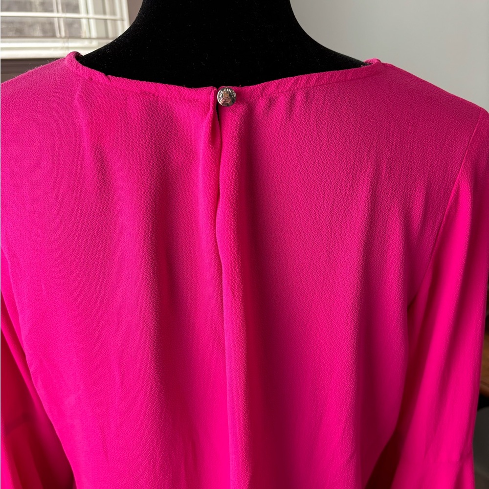 Vince Camuto Hot Pink Bell Sleeve Top, Size Small - Picture 4 of 5